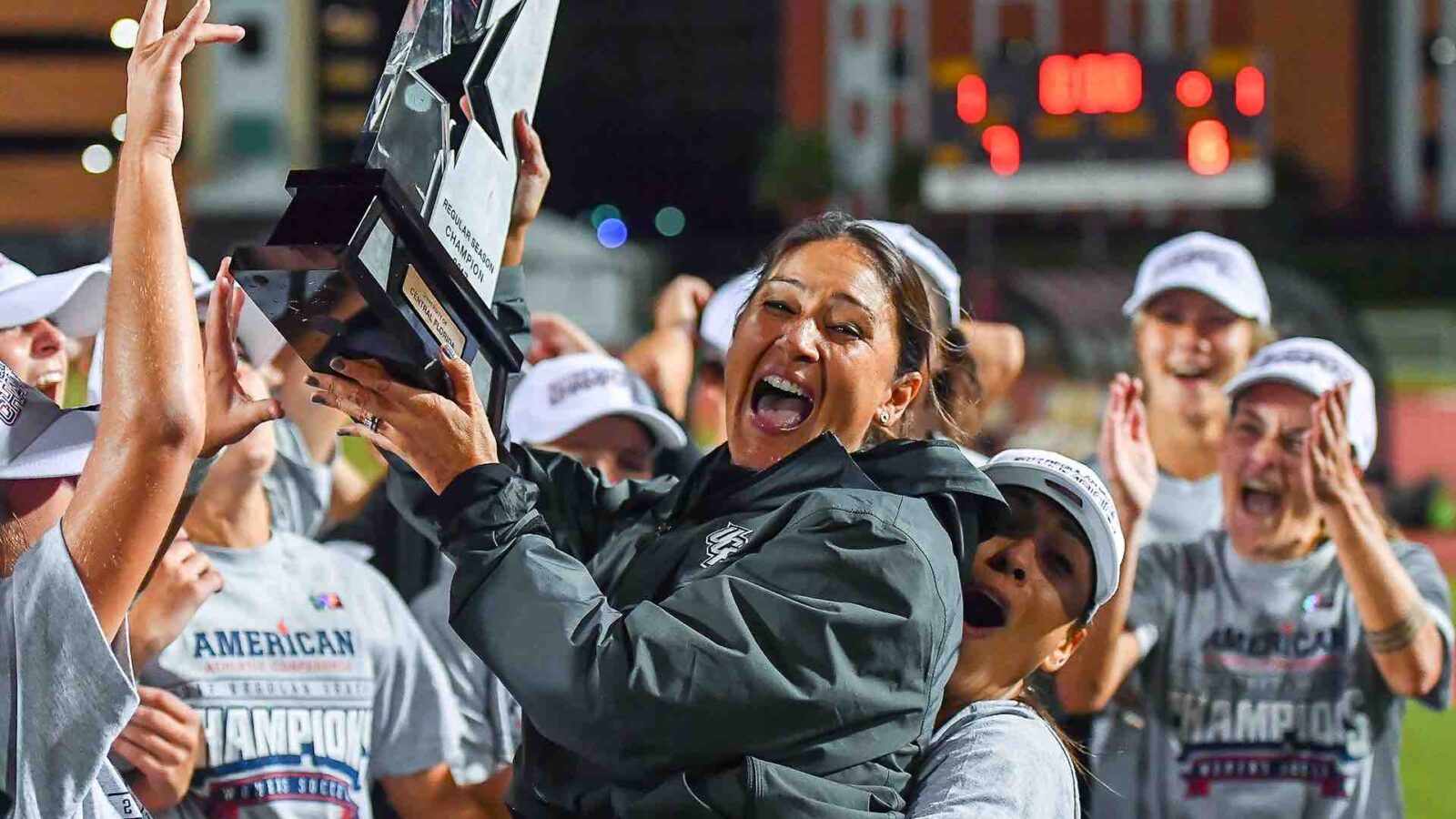 Central Florida Coach Tiffany celebrating