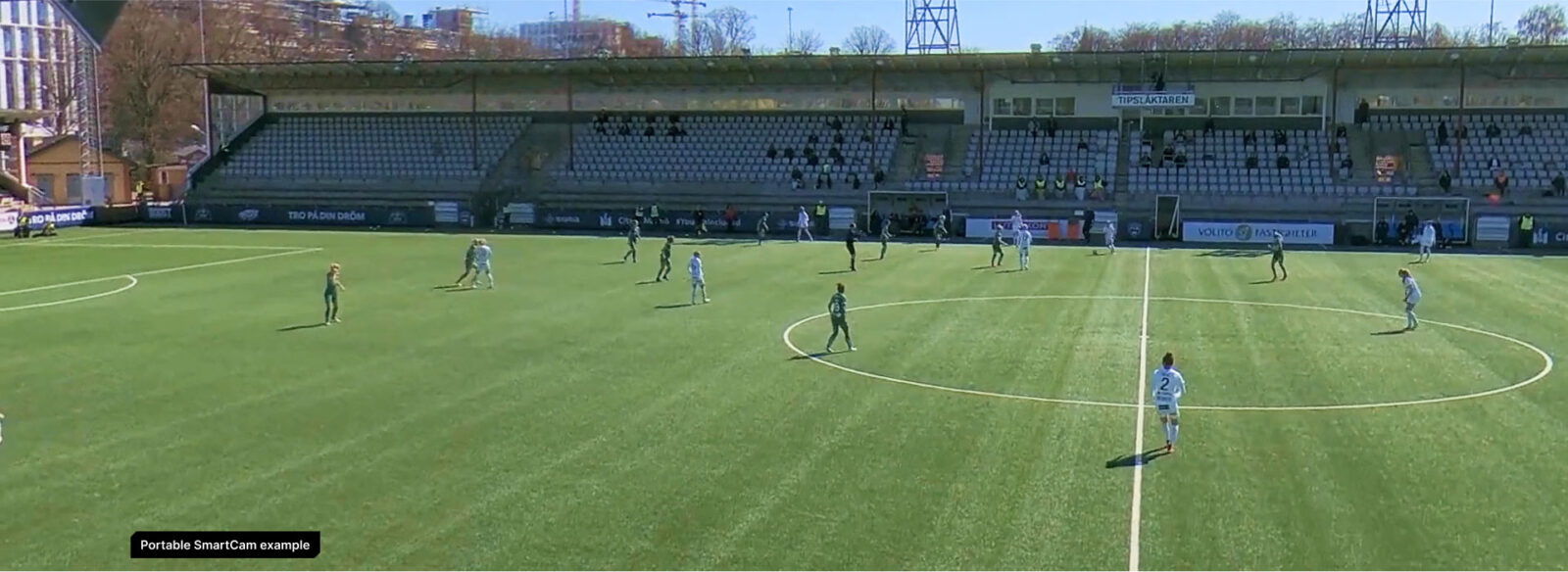 An in action image of a football game