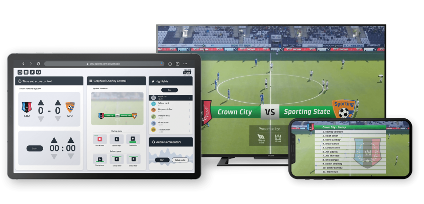 Spiideo play shown on different devices